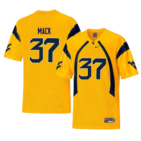 NCAA Men's Kolby Mack West Virginia Mountaineers Yellow #37 Nike Stitched Football College Throwback Authentic Jersey HK23W58RX